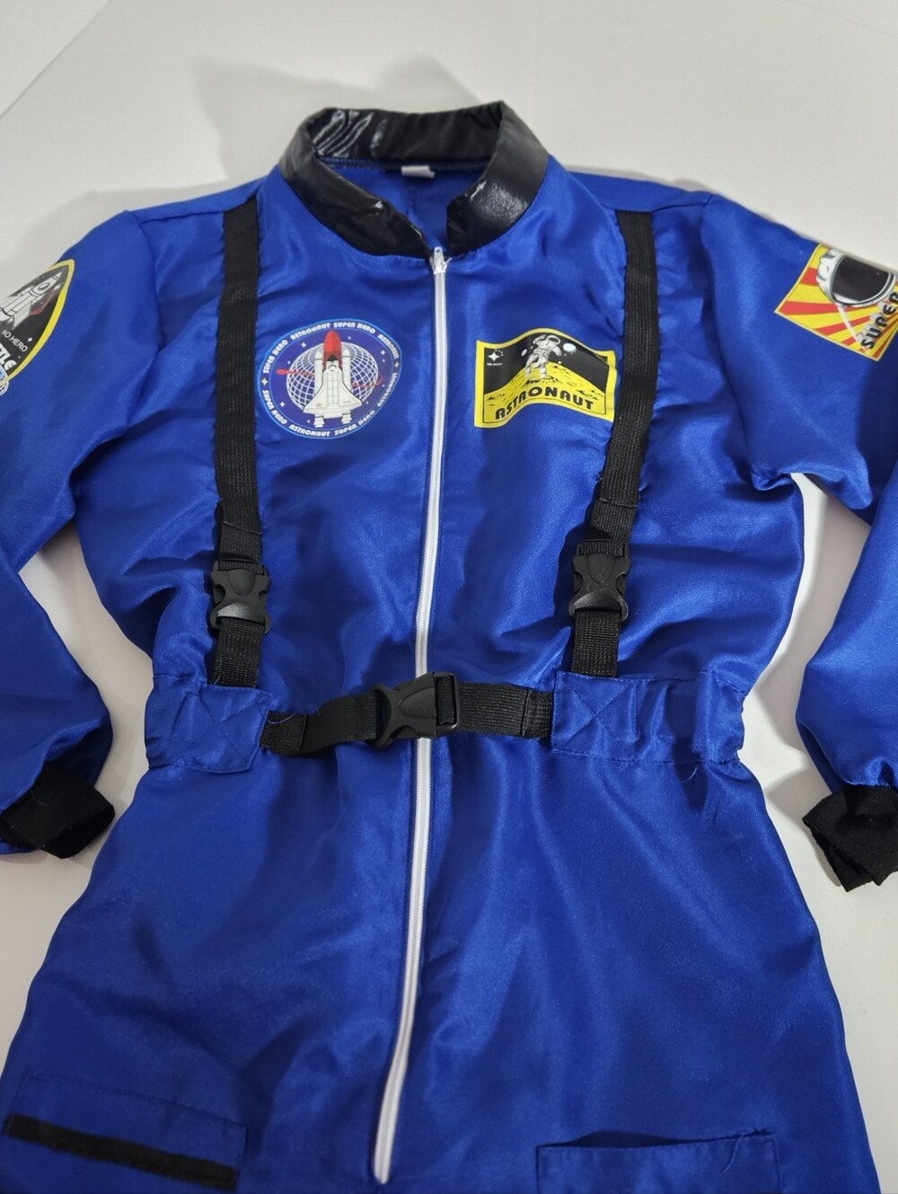 Adult Small Blue Astronaut Costume Jumpsuit Halloween Space Flight Suit